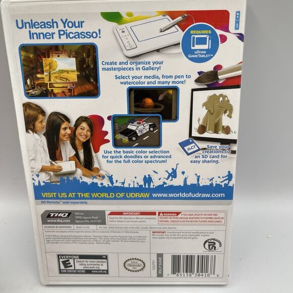uDraw Studio Wii (Nintendo Wii, 2010) Complete w/ Manual - Tested U DRAW - Picture 2 of 6